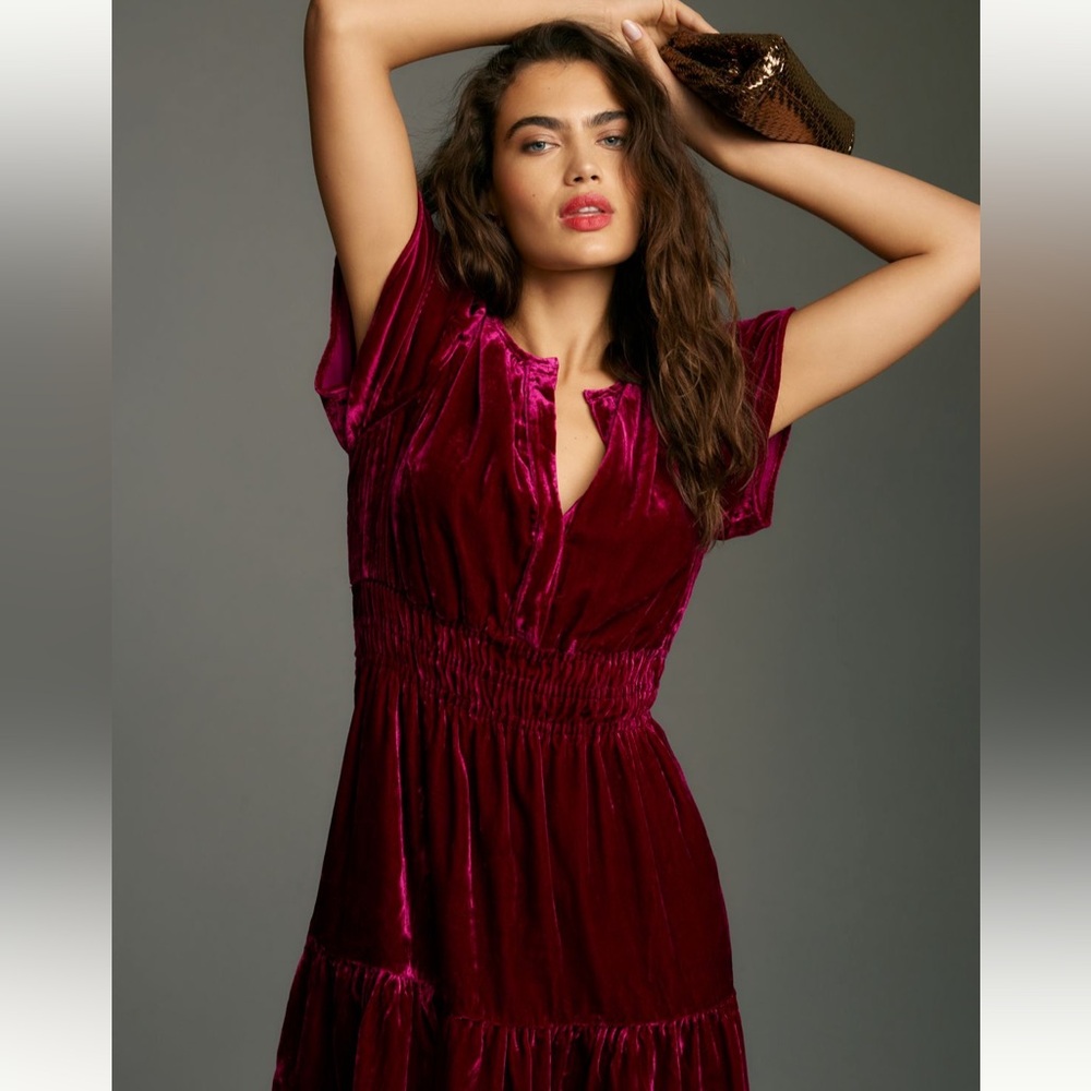 Anthropologie The Somerset Mini Velvet Edition Dress